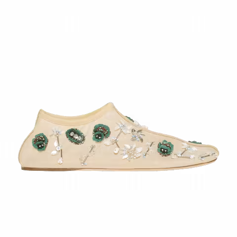 Christopher Esber Wmns Embla Beaded Mesh Flat 'Ecru'