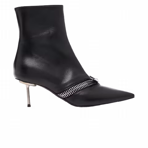 Coperni Wmns Zip Ankle Black Leather Boot 'Black'