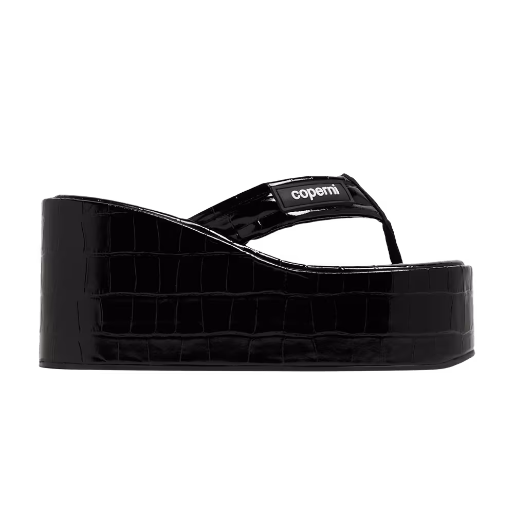 Coperni Women's Wedge Sandal Crocodile - Black