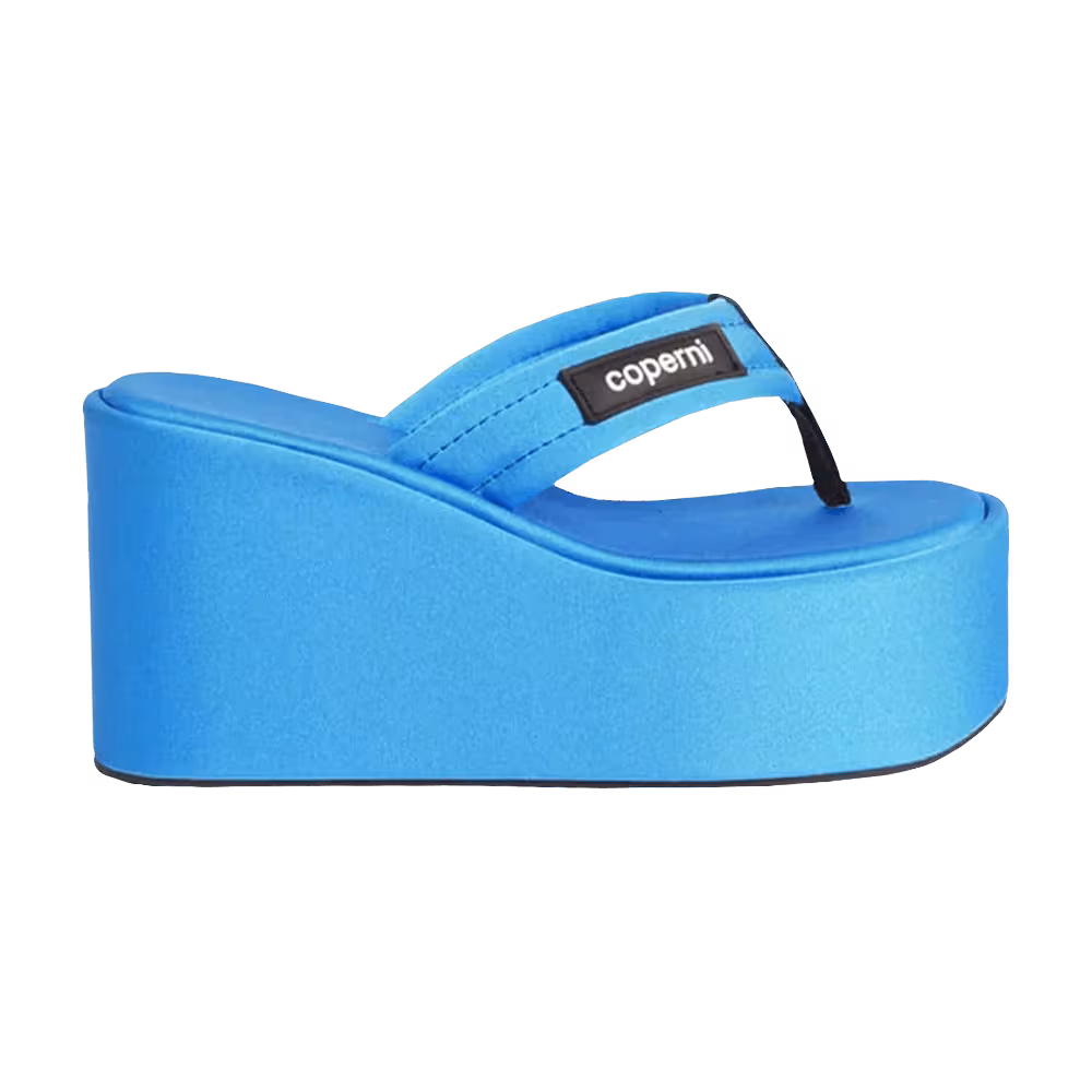 Coperni Women's Branded Wedge Sandal Electric Blue