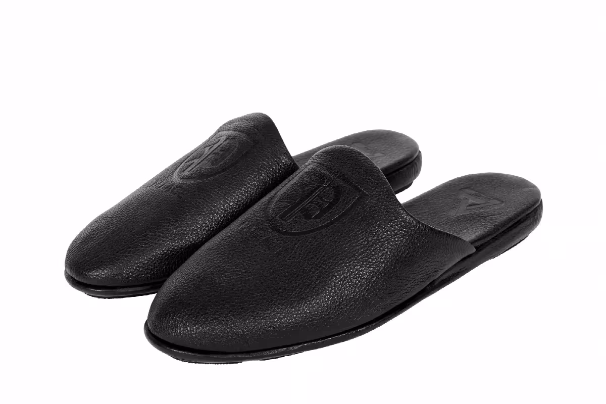 Palace Classic Leather Slipper Black, view 3