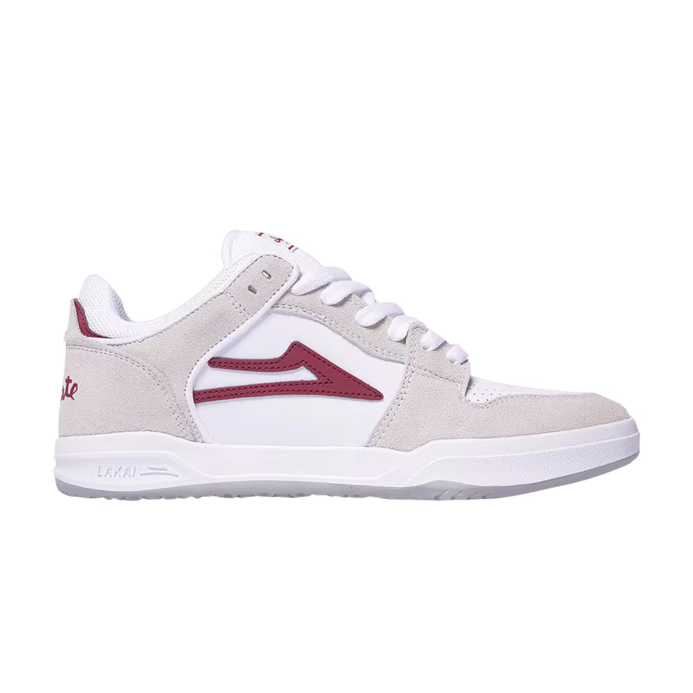 Lakai x Chocolate Skateboards Telford Low White Red Suede
