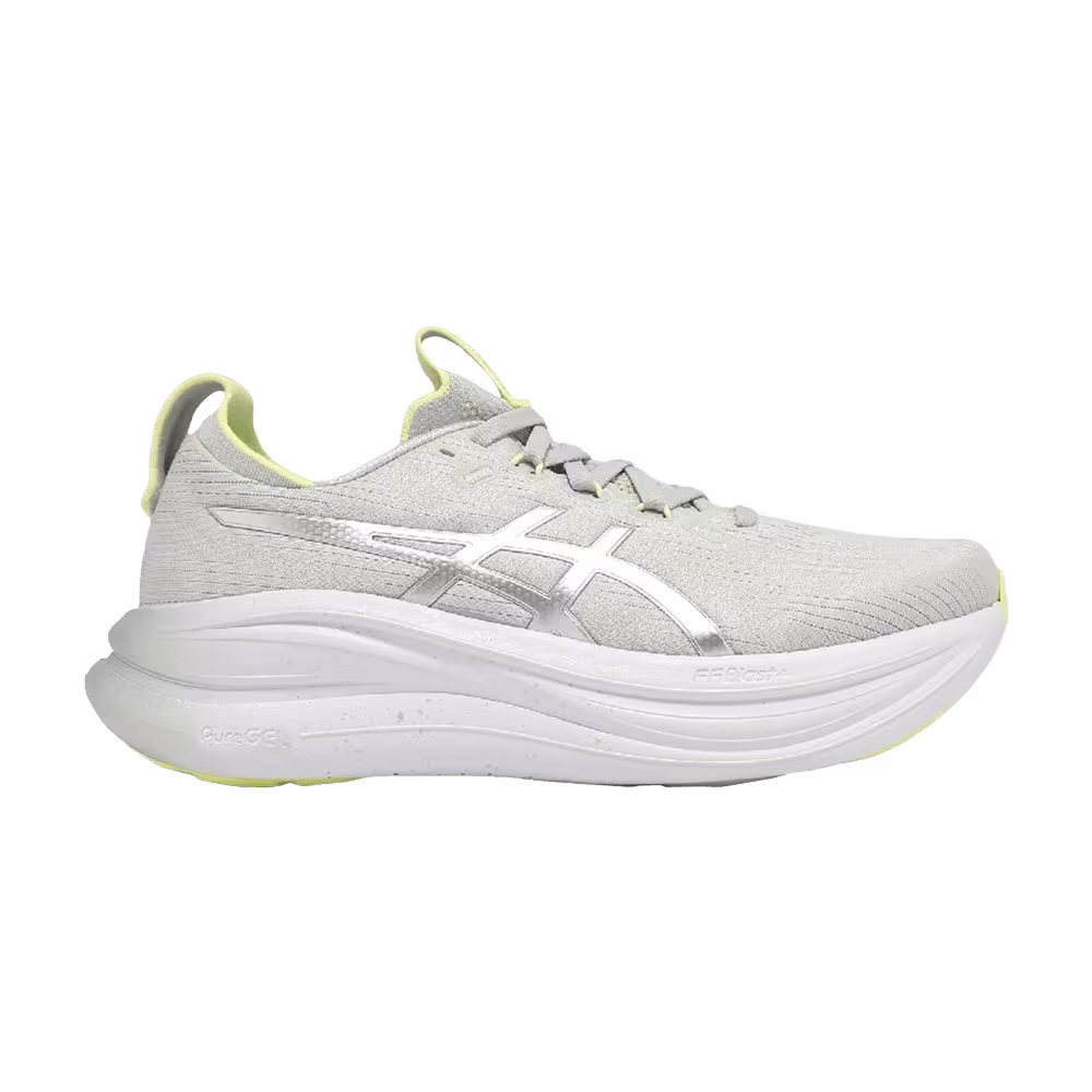 ASICS Women's Gel Nimbus 28 Platinum Platinum Glow Green