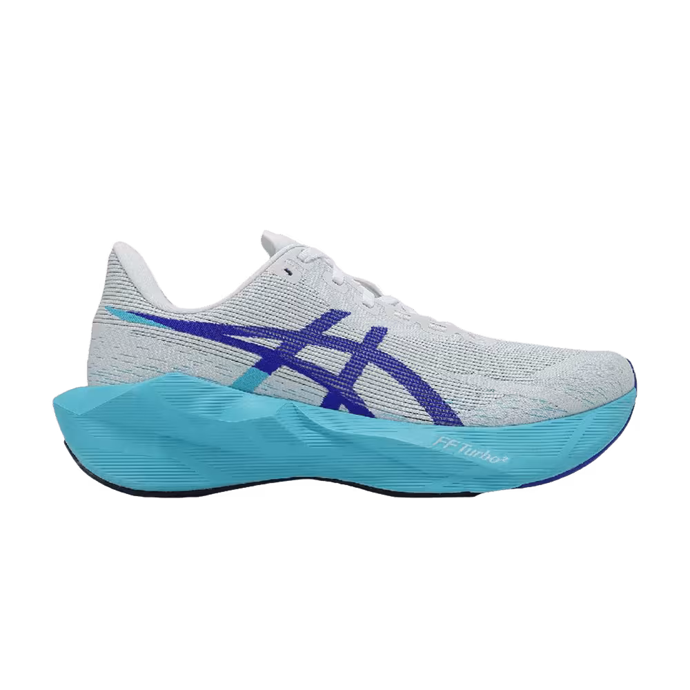 ASICS Novablast 6 White Energy Aqua