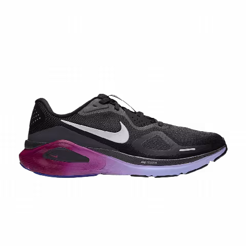 Nike Wmns Structure 26 Road 'Black Gridiron Purple Pulse Metallic Silver'