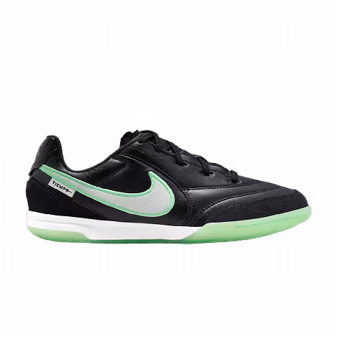 Nike Jr. Tiempo Streetgato Indoor Court Low GS 'Black Black Illusion Green'