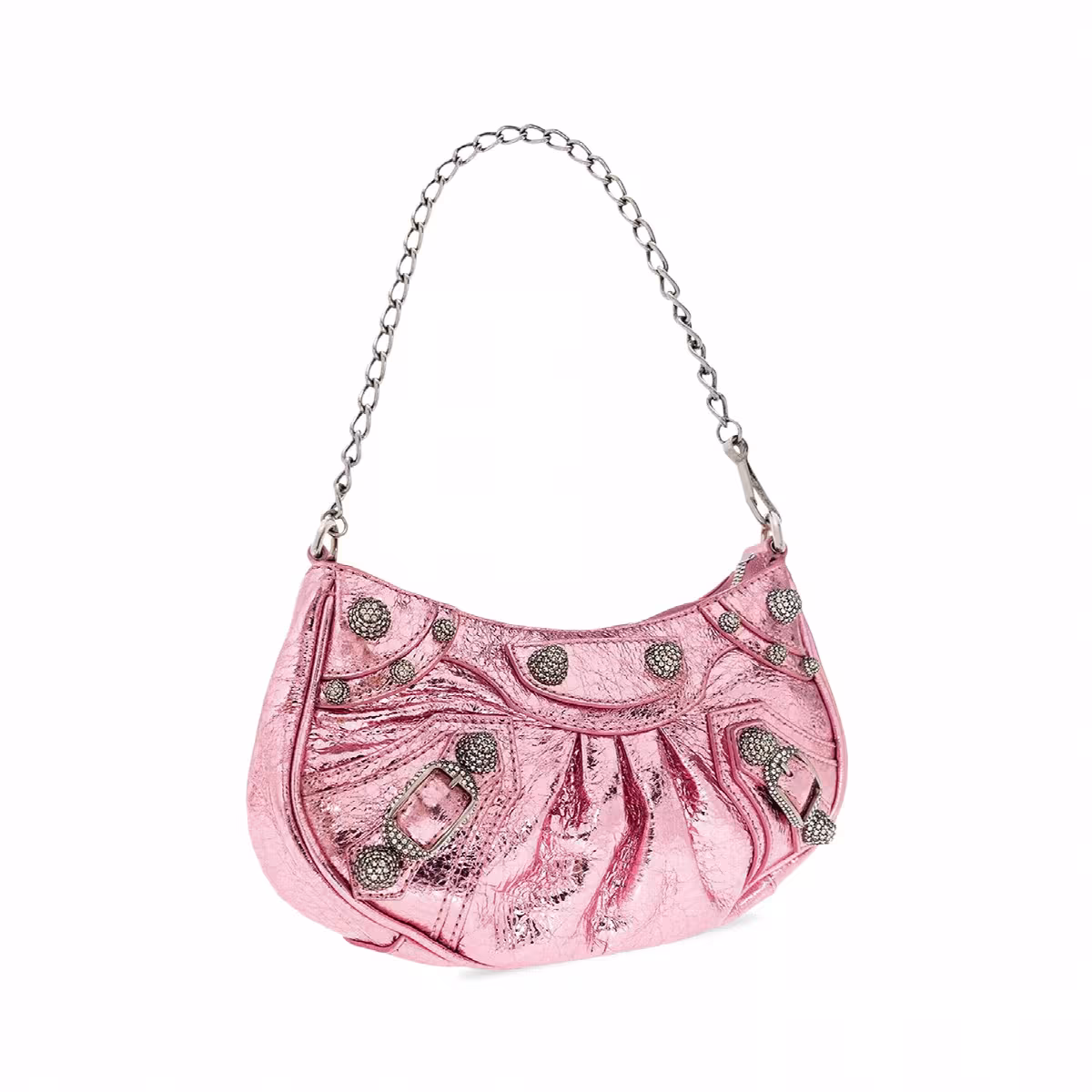 Balenciaga Le Cagole Mini With Chain Met Pink, view 4