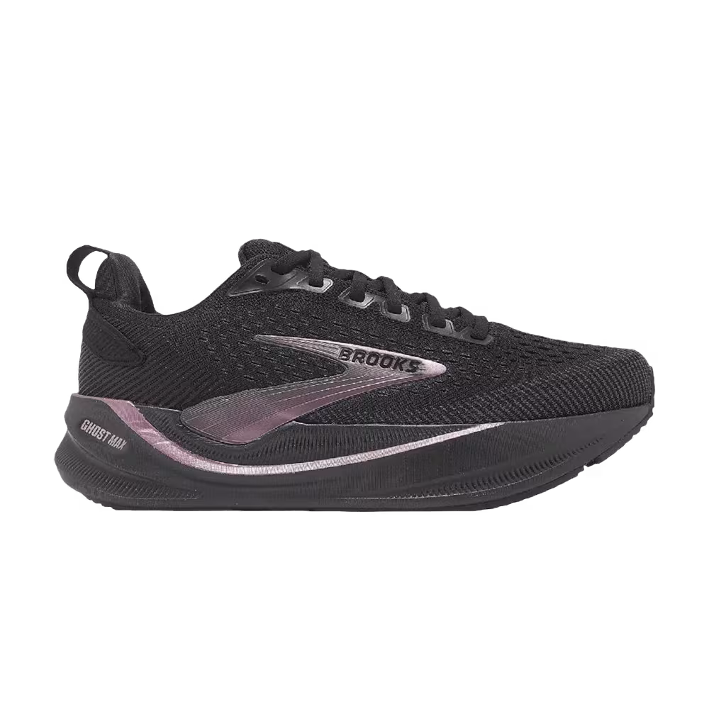 Brooks Women's Ghost Max 4 D Wide Black Black Rose Gold