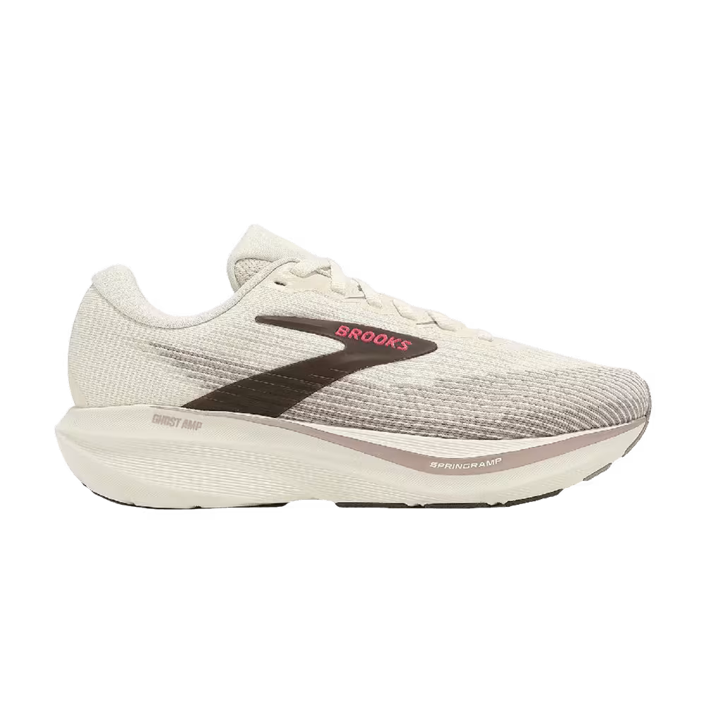 Brooks Women's Ghost AMP D Wide Arctic Wolf Dove Pink