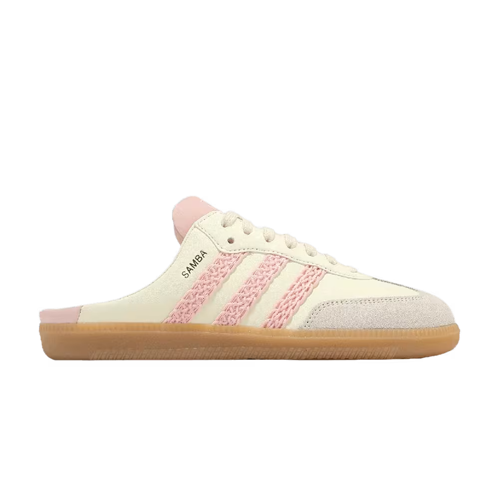 adidas Women's Samba OG Mule Creamhite Sandy Pink Gold Metallic