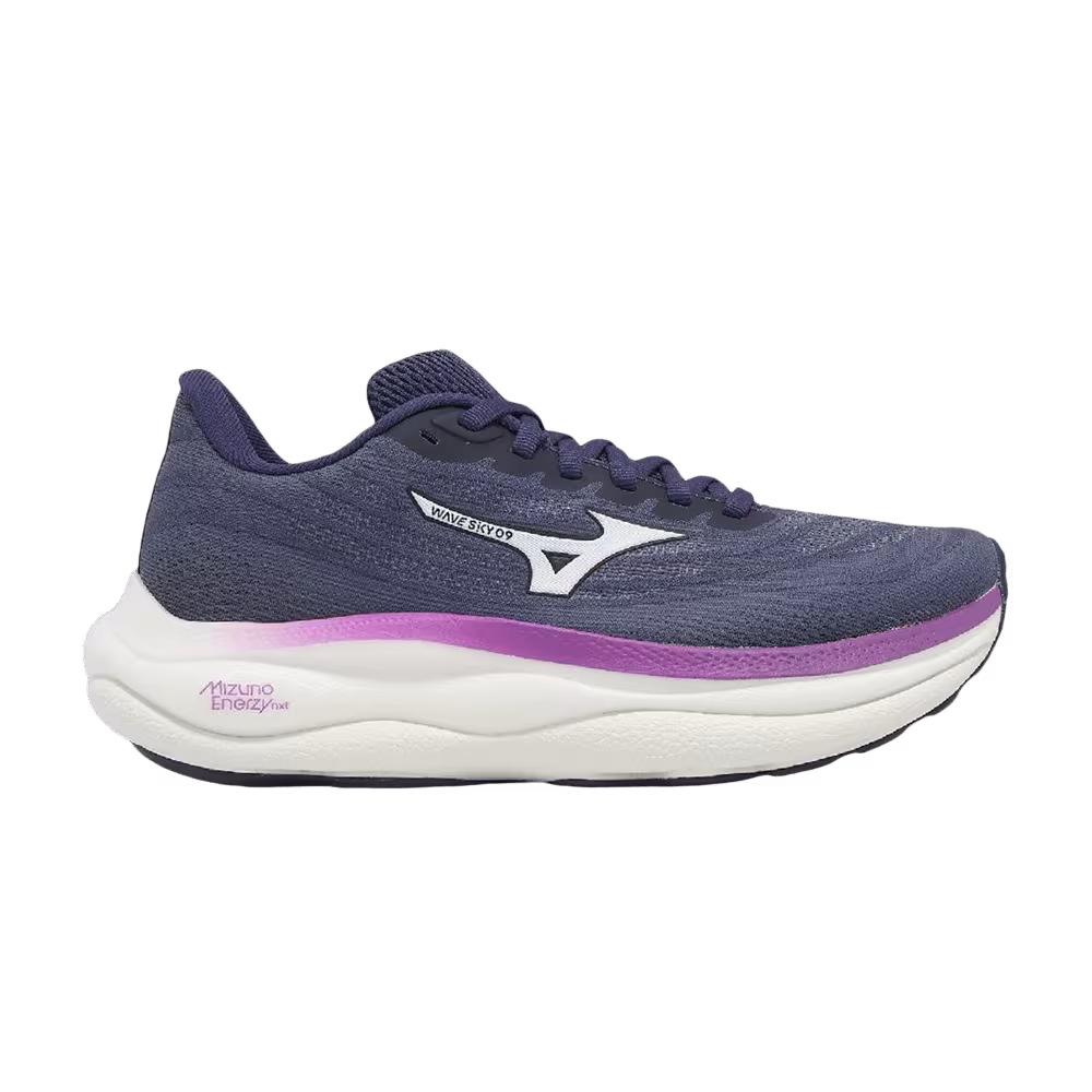 Mizuno Women's Wave Sky 9 Super Wide Navy White