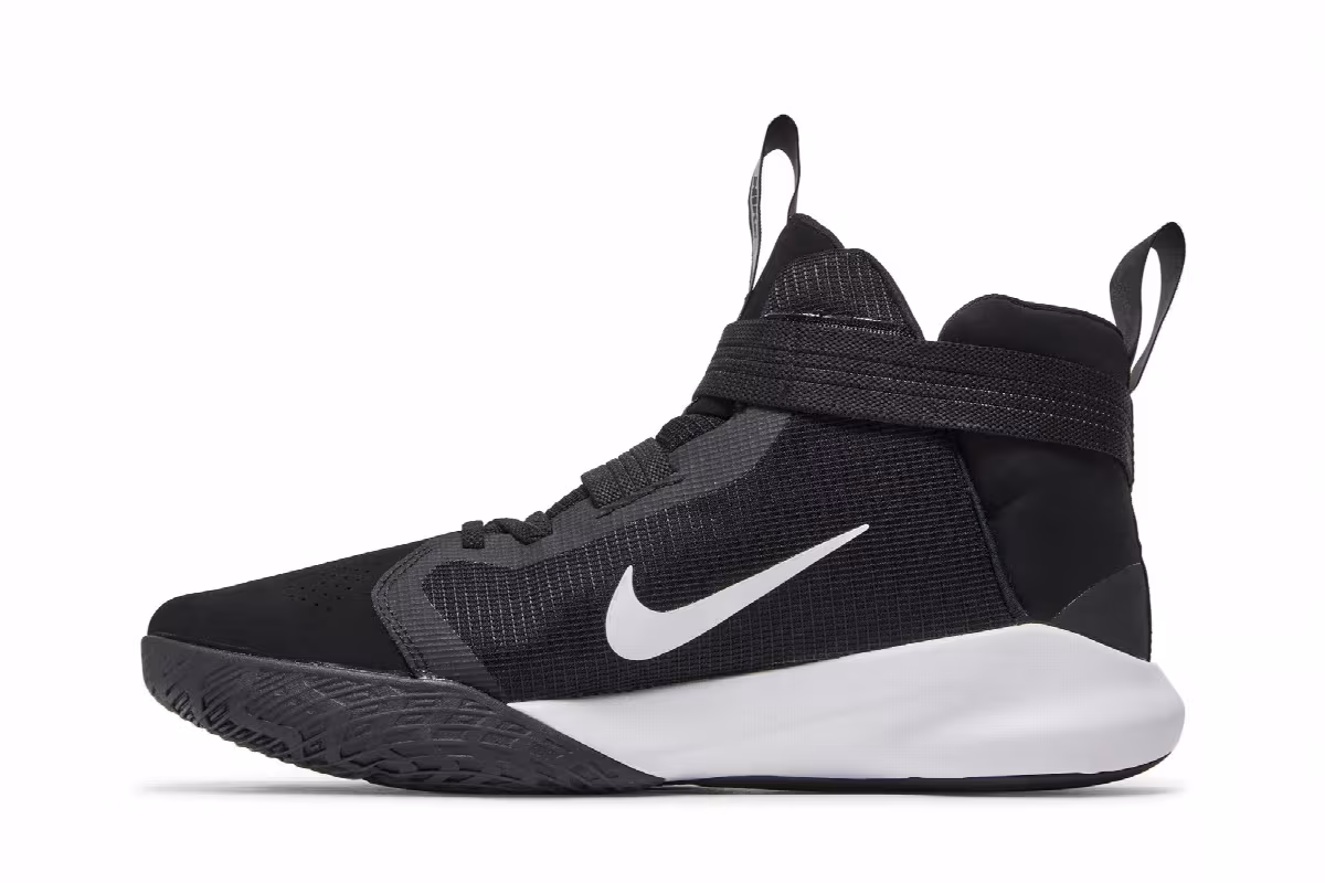 Nike Precision 3 Flyease 4E Wide Black White, view 4