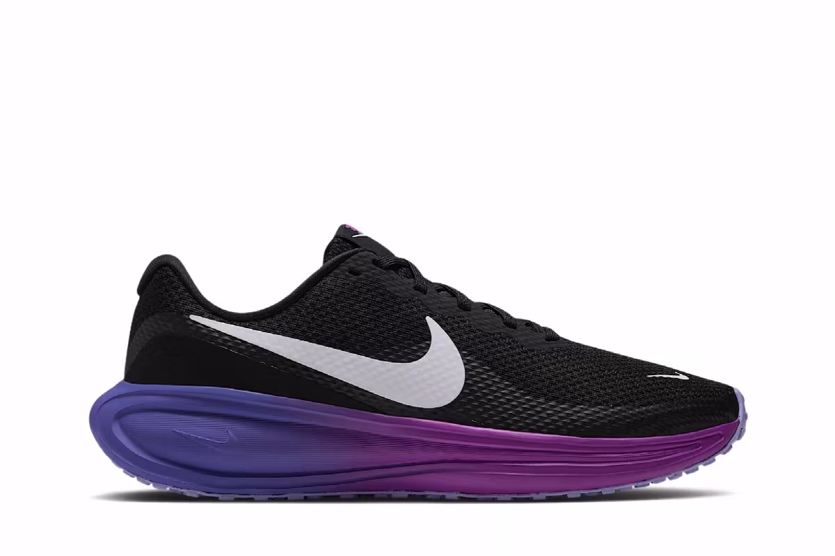 Nike Women's Revolution 8 Road (Wide) Black Vivid Purple, view 2