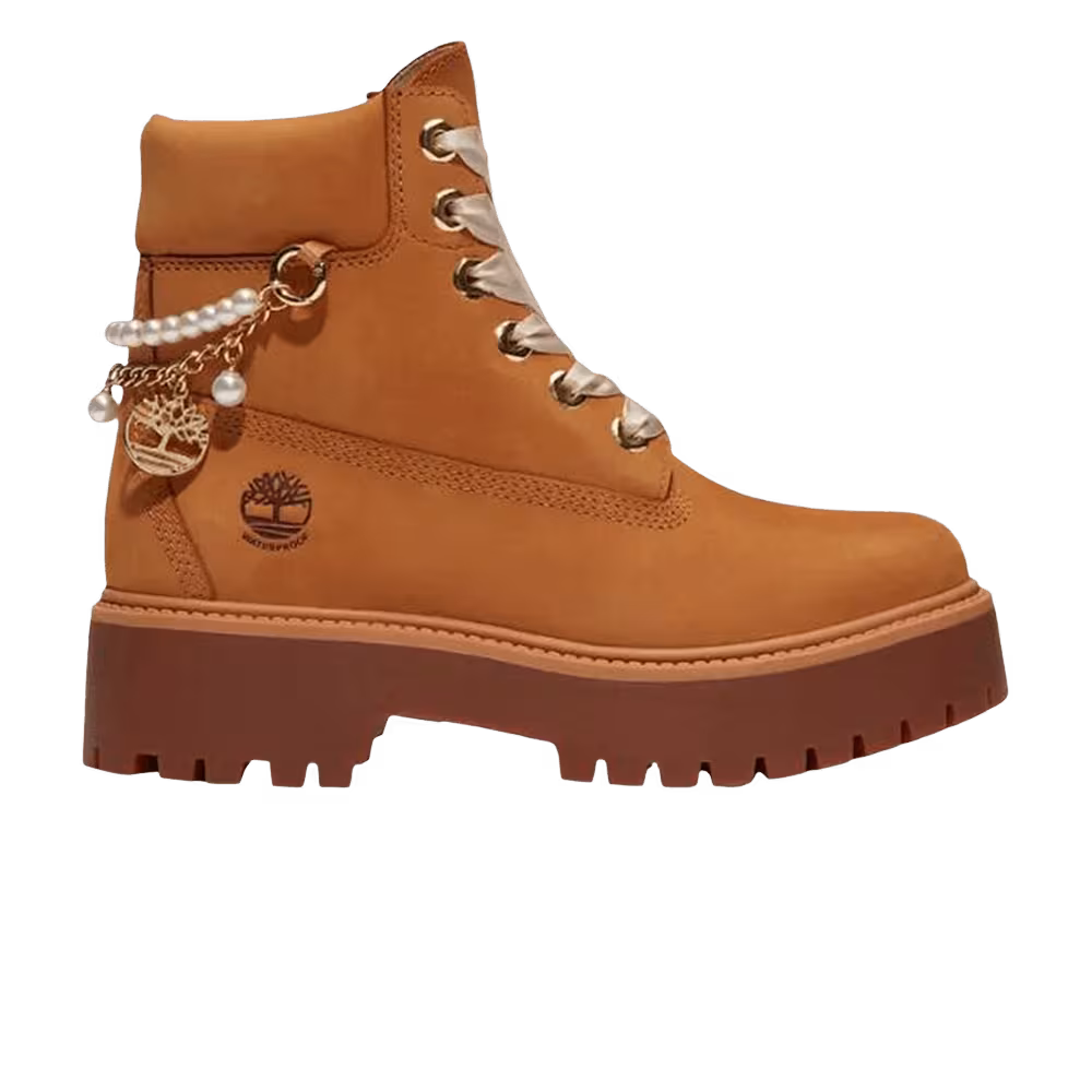 Timberland Women's 6-Inch Waterproof Platform Boot Stone Street Wheat Nubuck