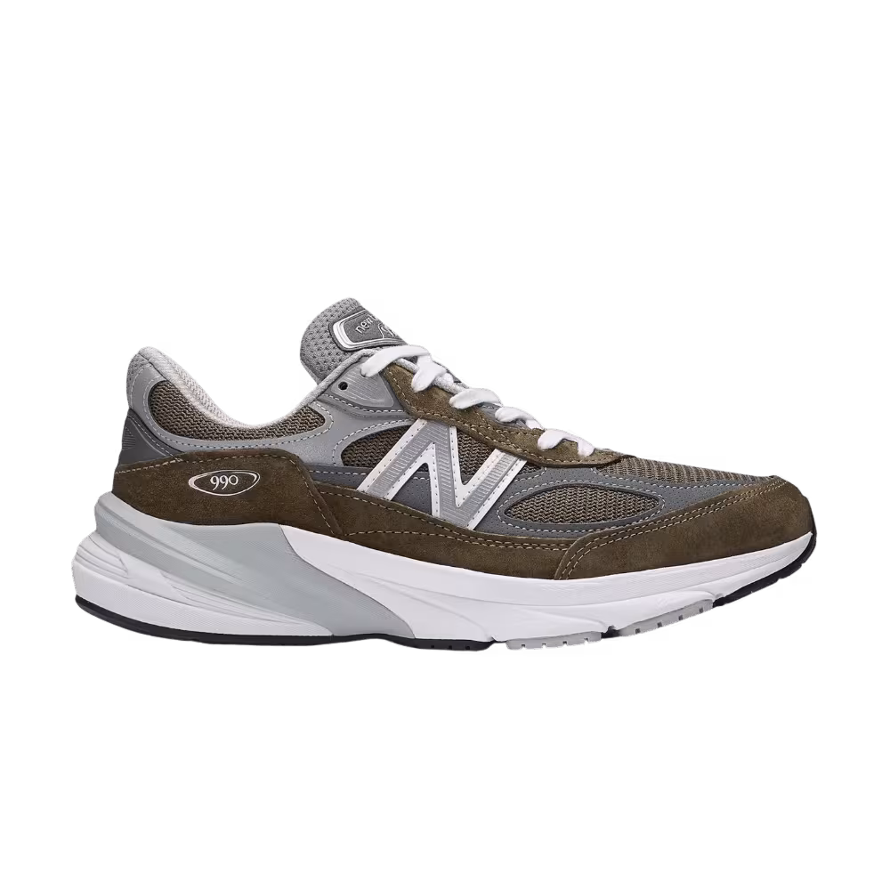 New Balance 990v6  White Olive Grey