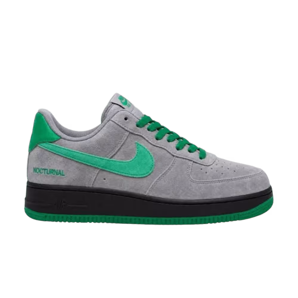 Nike Nocturnal x Sb Air Force 1 Low Grey Suede With Green Swoosh