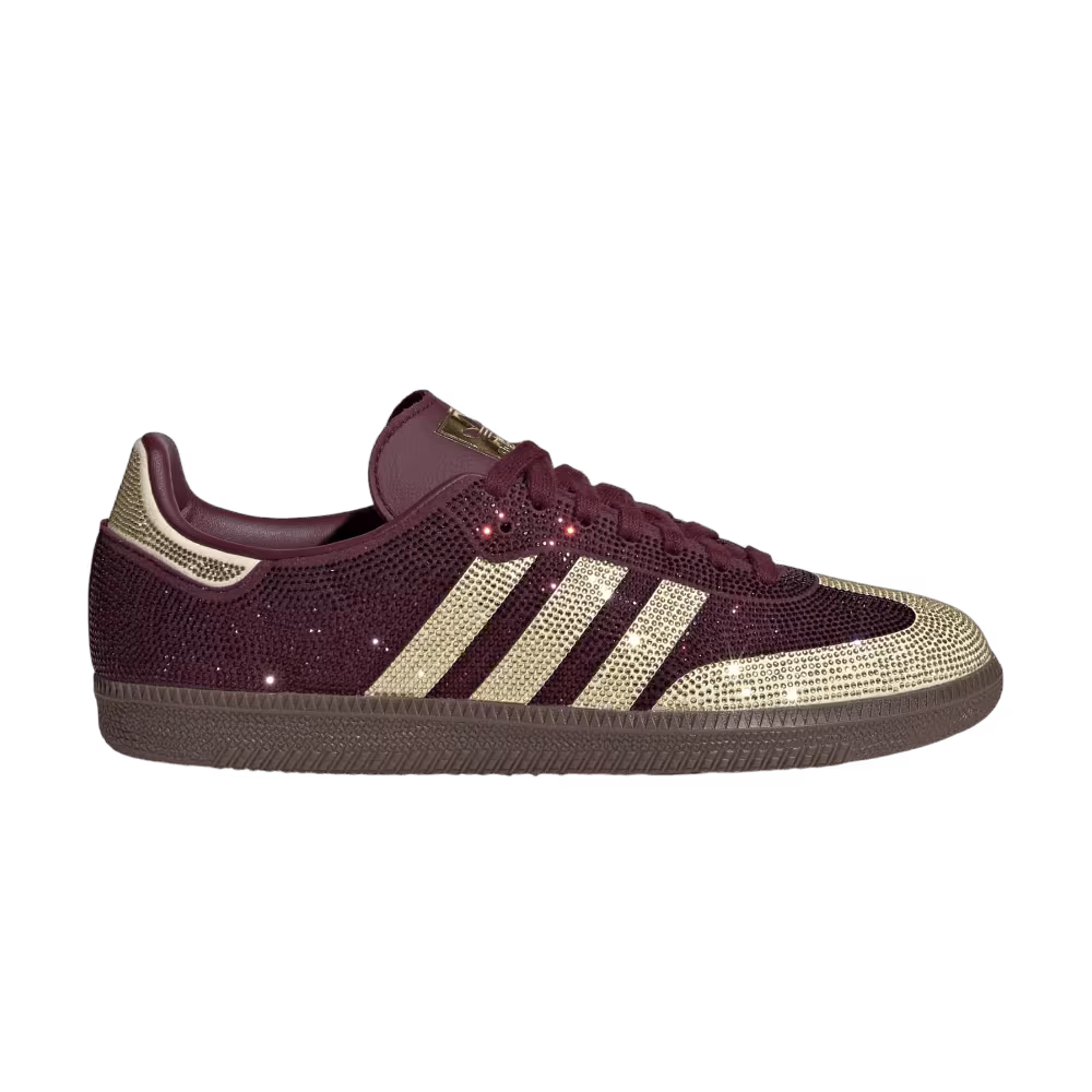 adidas Women's Samba OG Rhinestone Maroon Warm Vanilla