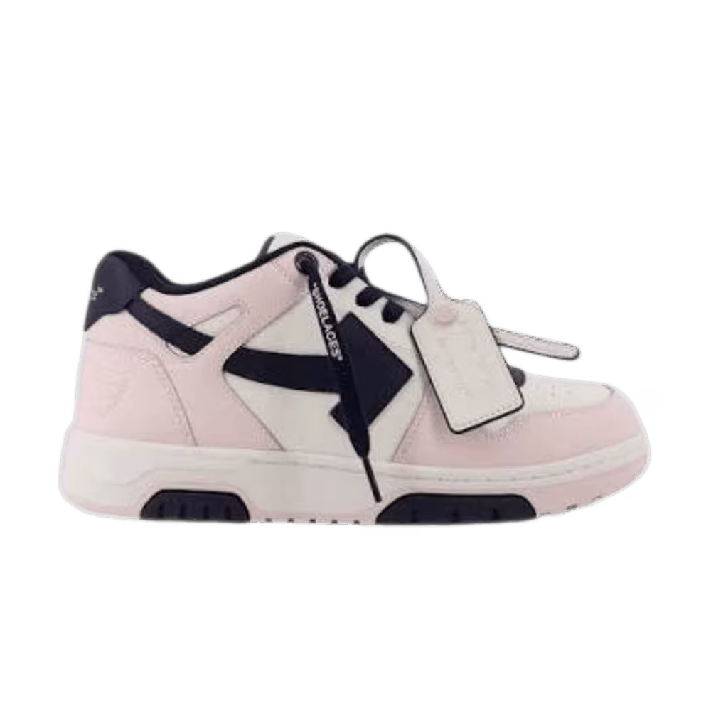 Off-White Out Of Office Calf Leather Sneakers Pink and Navy Blue