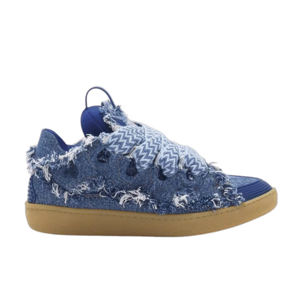 Lanvin Women's Curb Frayed Denim Sneakers
