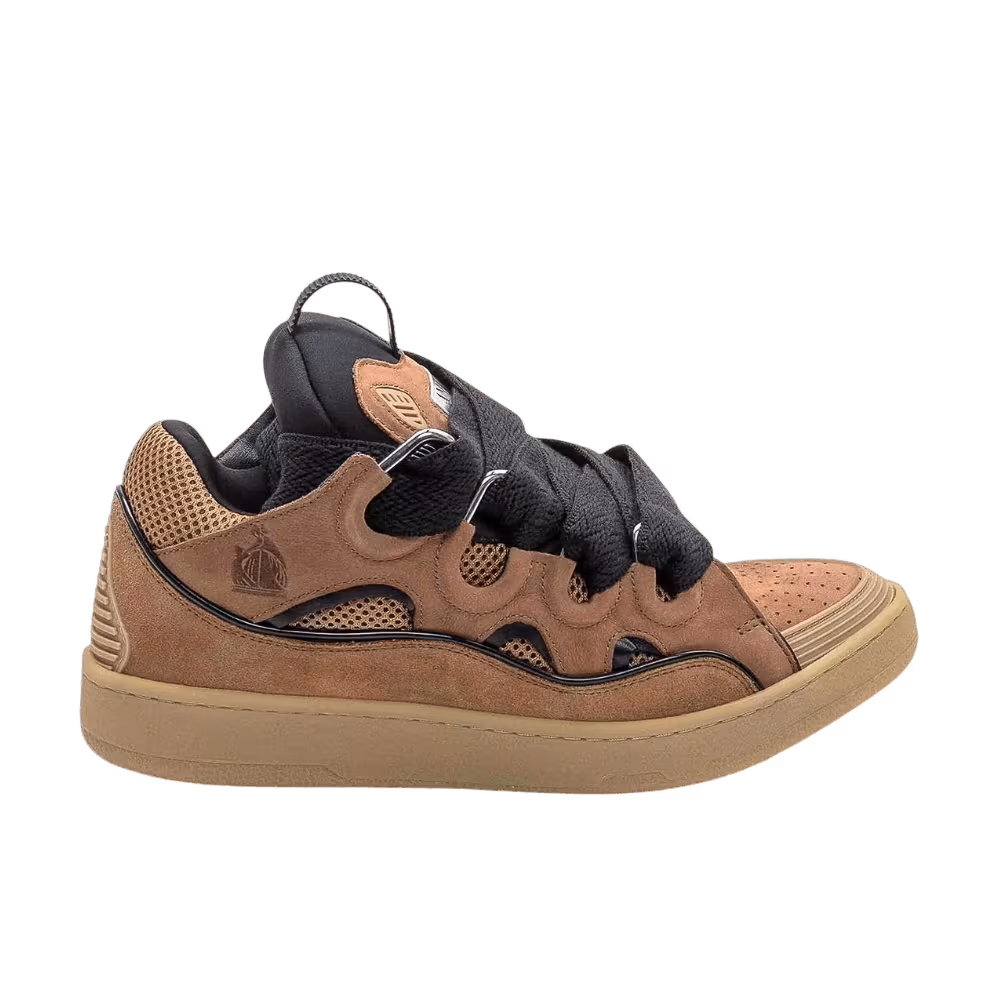 Lanvin Leather Curb Sneakers Brown Black
