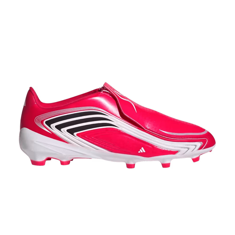 adidas F50 Messi League Laceless Firm Ground Soccer Cleats Kids Lucid Red Core Black Pure Ruby