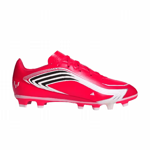 adidas F50 Messi Club Firm Ground Multi Ground Soccer Cleats Kids 'Lucid Red Core Black Pure Ruby'