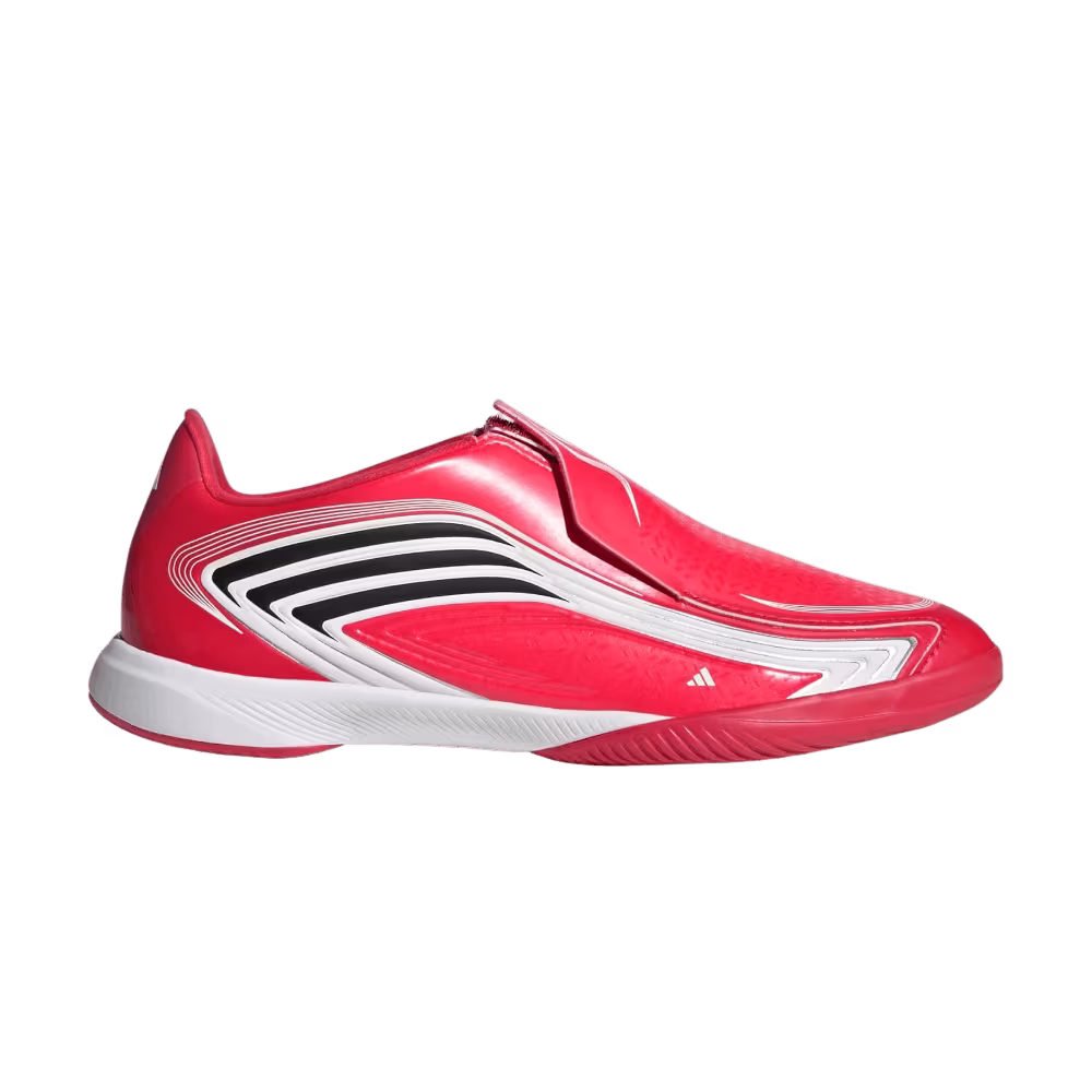 adidas F50 Messi League Laceless Indoor Soccer Shoes Kids Lucid Red Core Black Pure Ruby