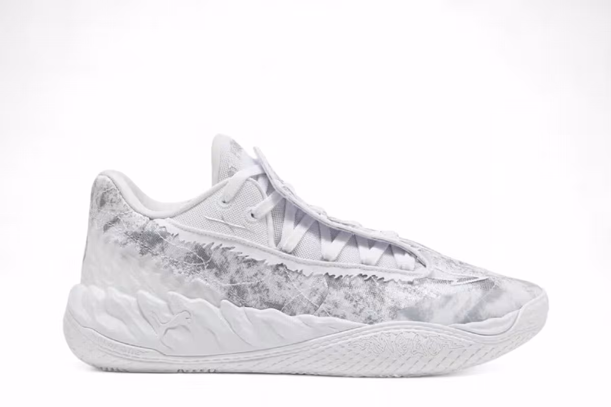 LaMelo Ball x PUMA MB.05 Lo Team White Gray Echo, view 2