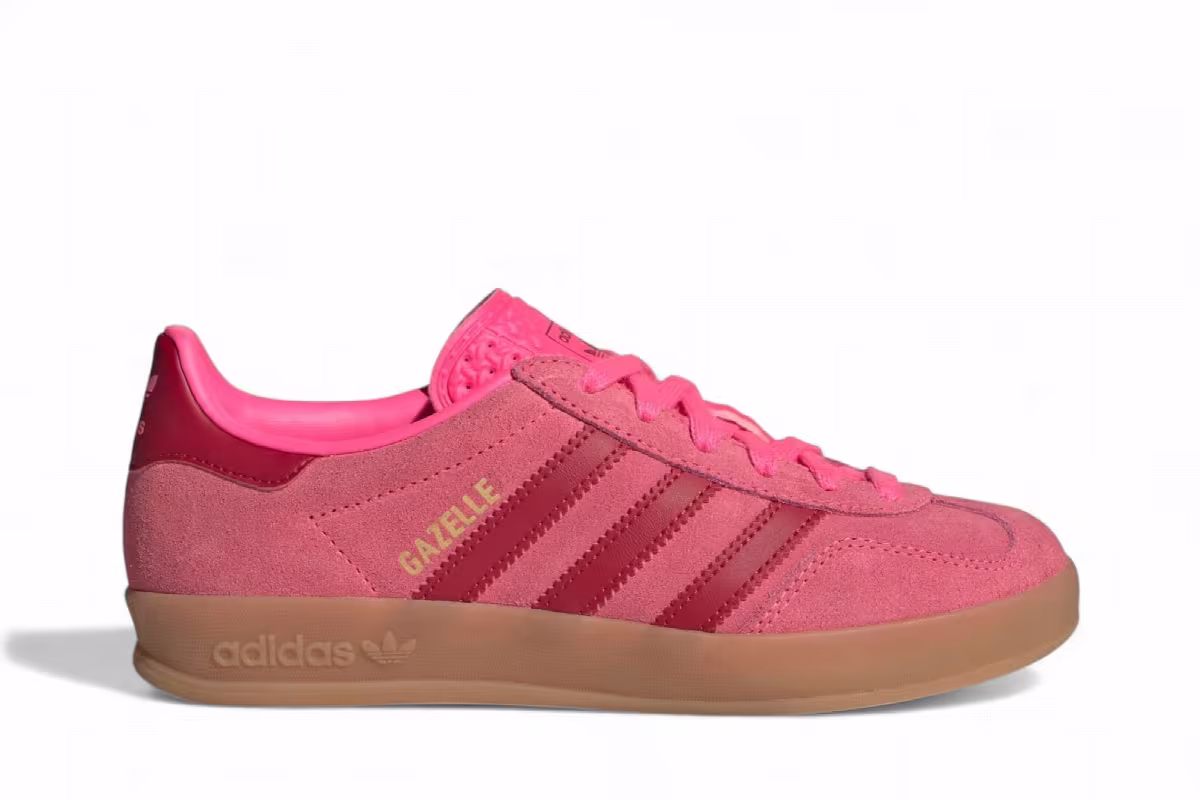 adidas Originals Gazelle Indoor GS Lucid Pink Team Victory Red Gold Metallic, view 2