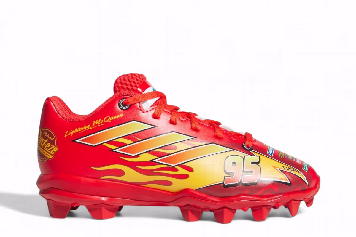 adidas Pixar Cars Adizero Impact 2 Big Kid/Little Kid Lucid Red Yellow, view 2