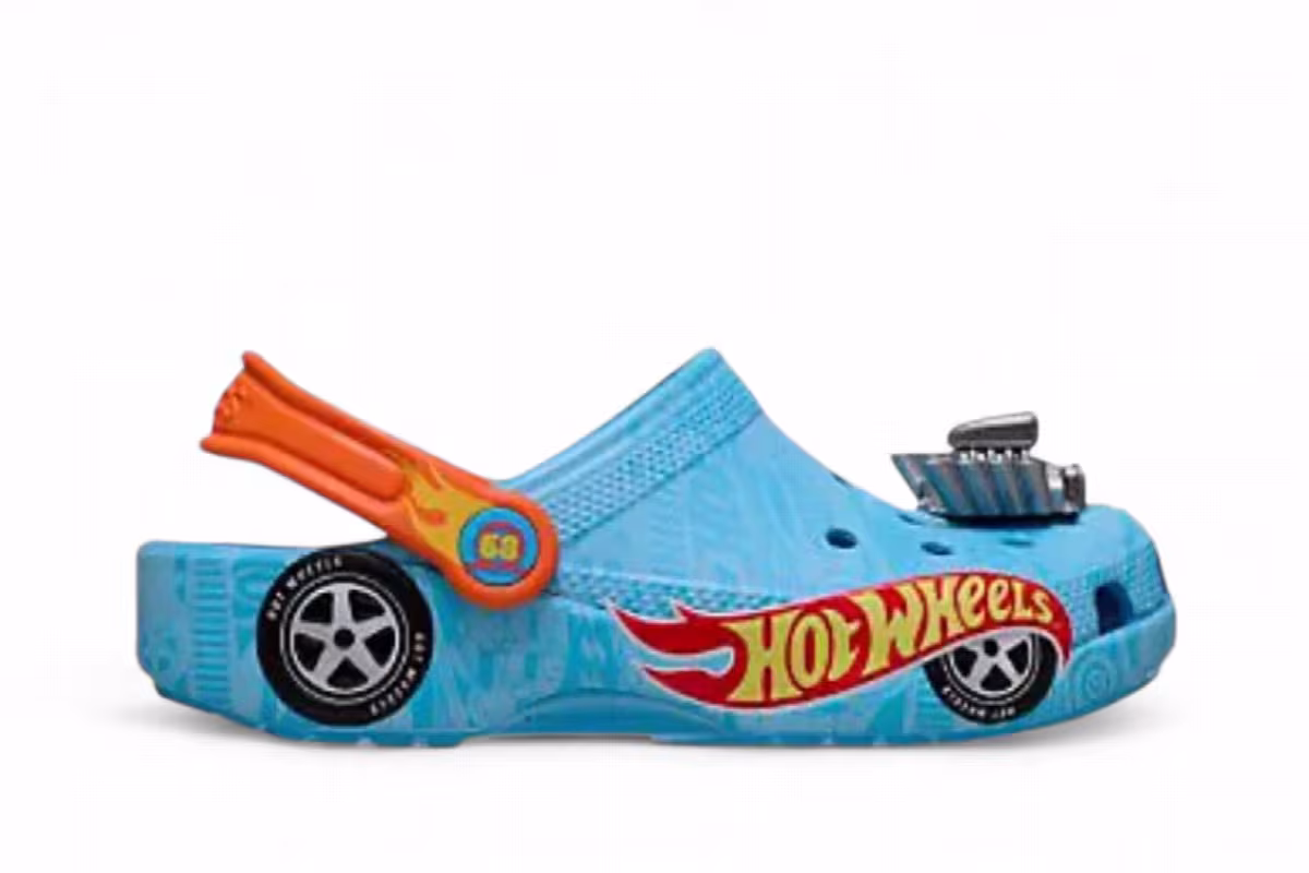 Crocs Classic Clog Hot Wheels GS Blue Orange, view 2