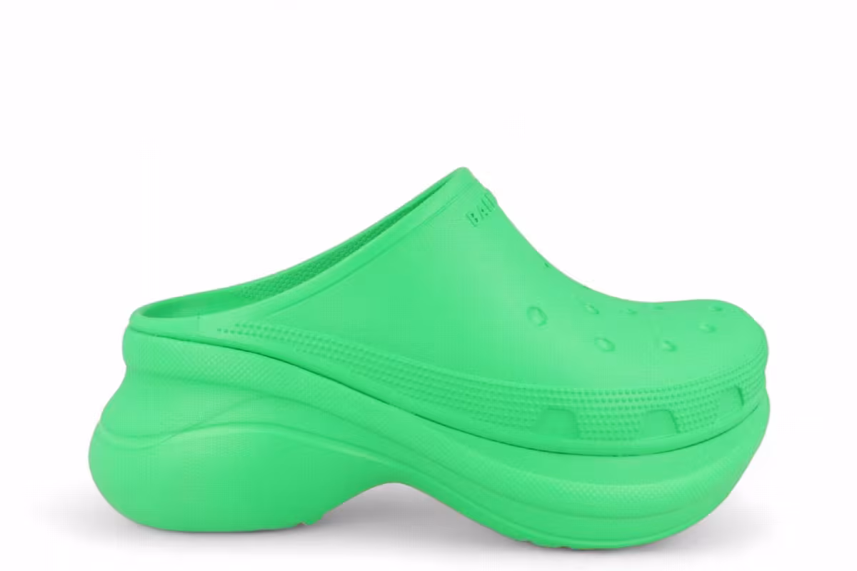 Balenciaga x Crocs Women's Platform Rubber Mules Bright Green, view 2