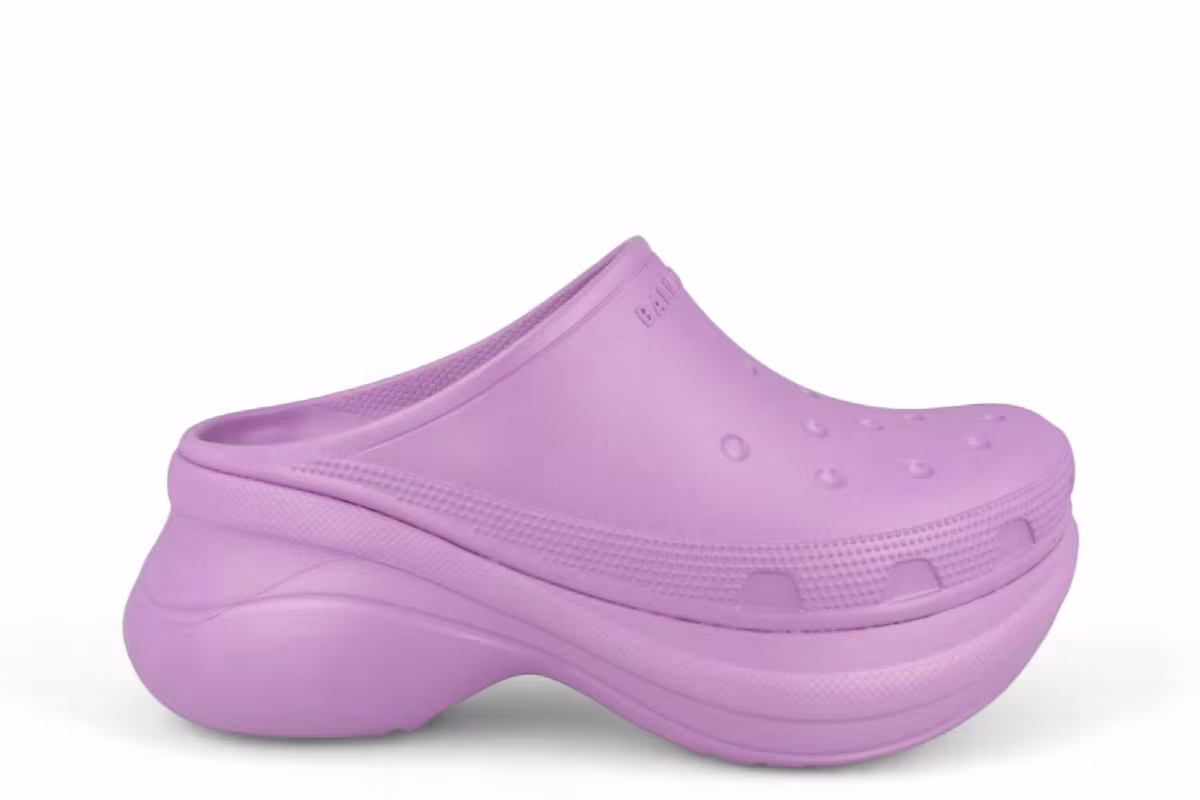 Balenciaga x Crocs Women's Rubber Mules Lilac, view 2