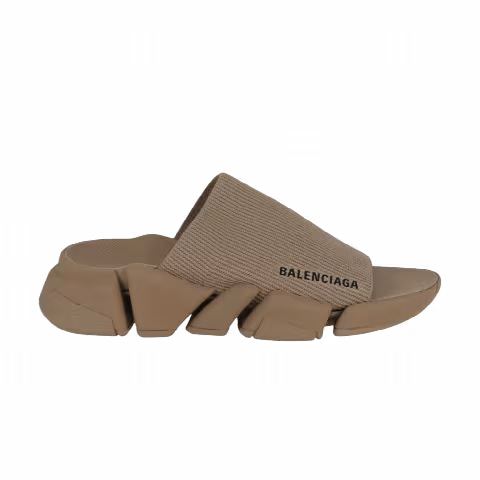 Balenciaga Wmns Speed 2.0 Recycled Knit Slides 'Dark Beige'