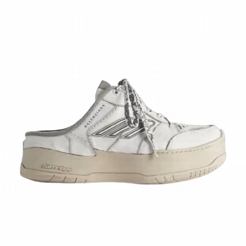 Balenciaga Wmns Hamptons Platform Mule 'White Tan Grey'