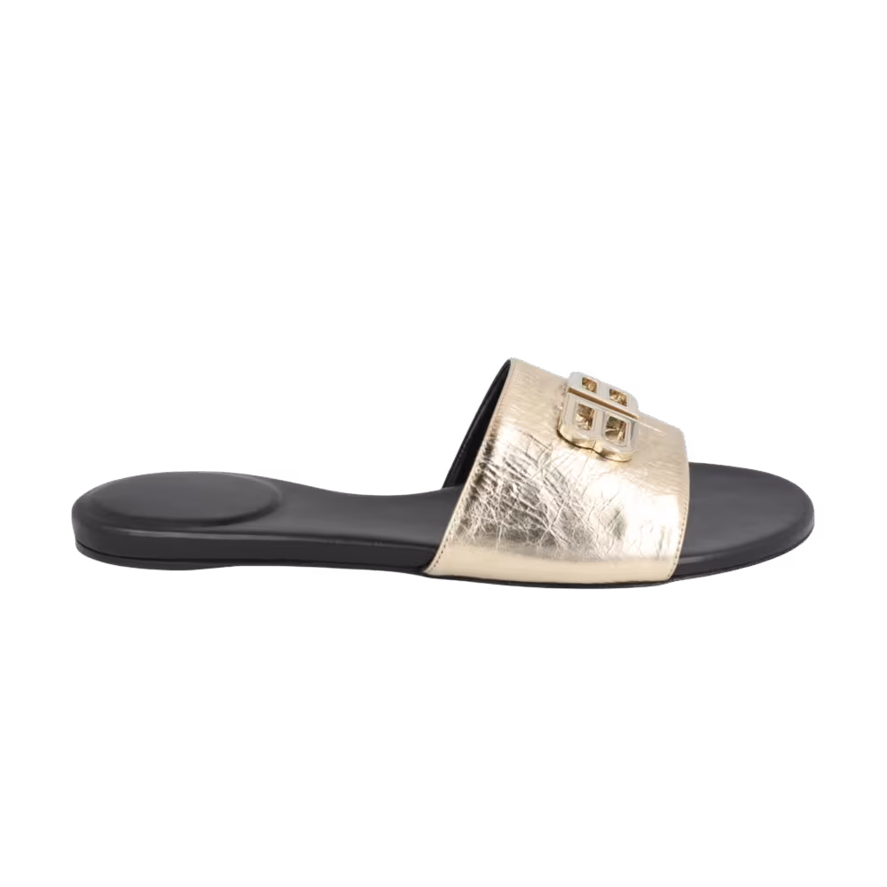 Balenciaga Women's Groupie Flat Sandals Light Gold