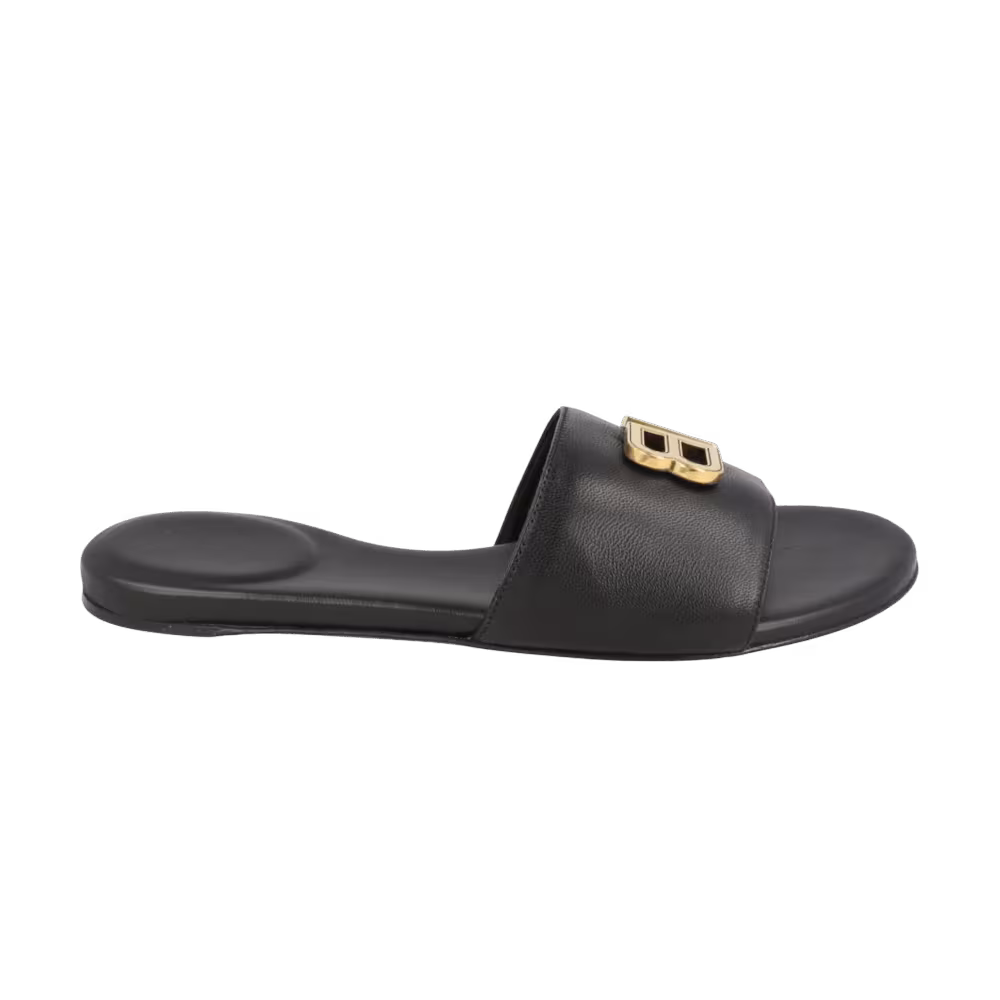 Balenciaga Women's Groupie Bb Sandals Black Gold