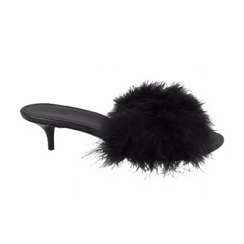 Balenciaga Boudoir Feather Sandals 'Black'