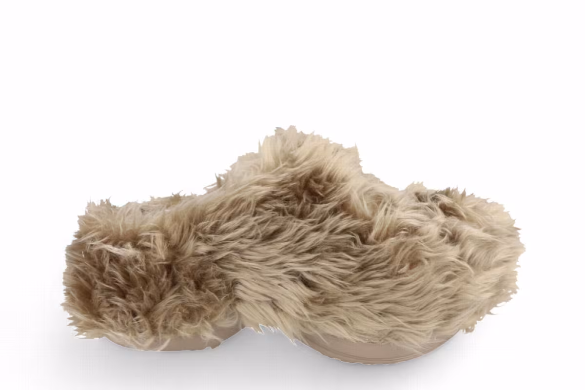 Balenciaga x Crocs Women's Fake Fur Mules Mink, view 2