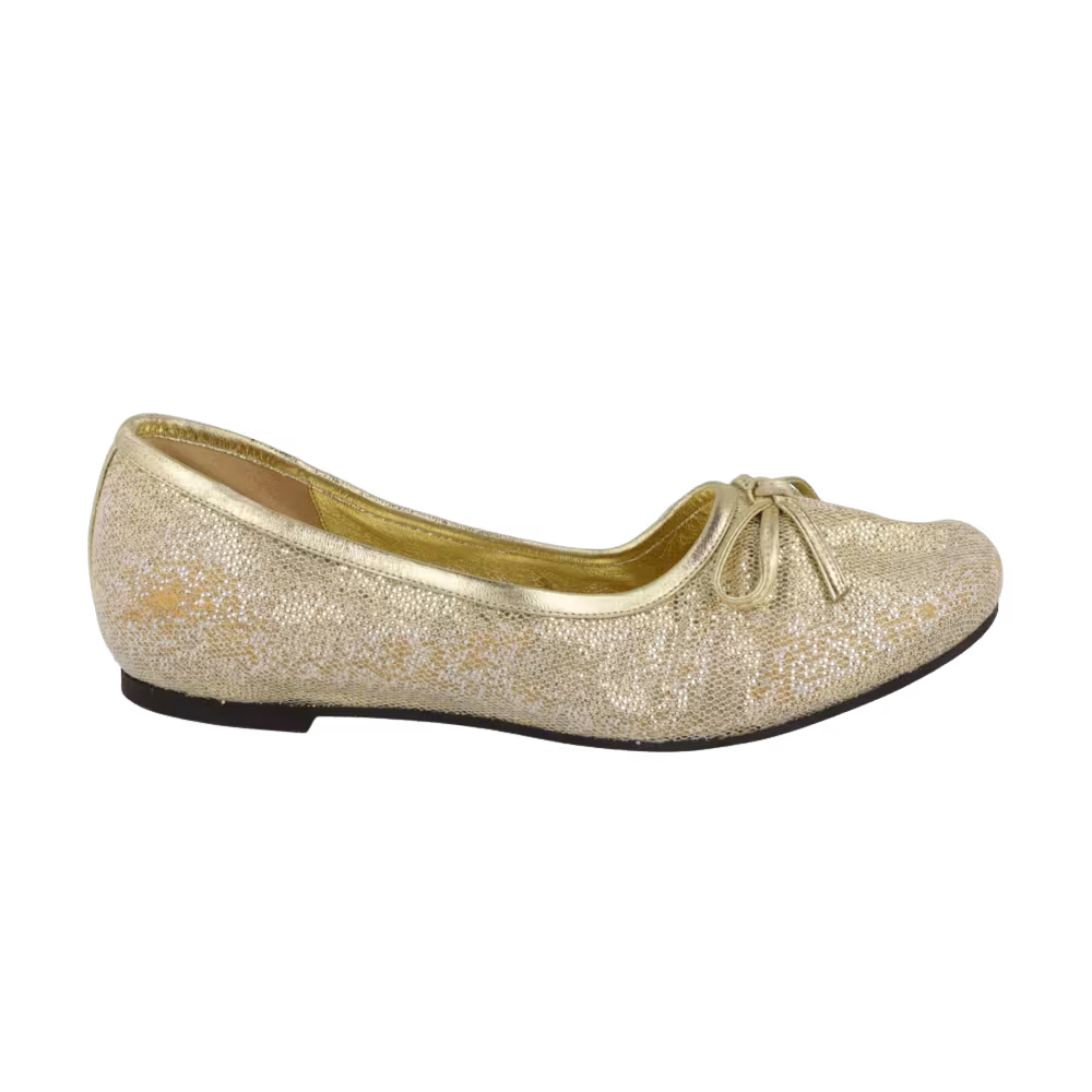 Balenciaga Leopold Worn-Out Glitter Flats Gold