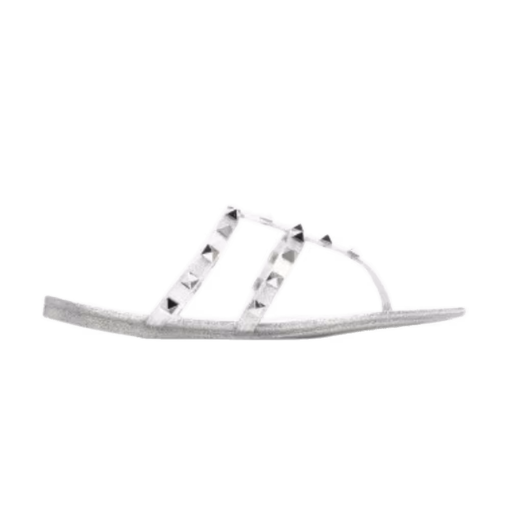 Valentino Garavani Women's Rockstud T-Bar Sandals Gray