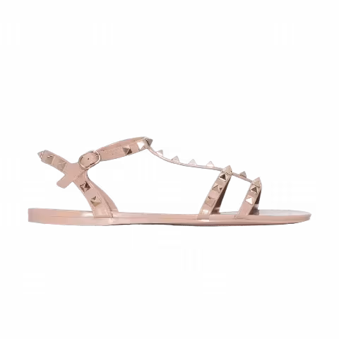 Valentino Garavani Wmns  Rockstud Flat Sandals 'Powder Pink'