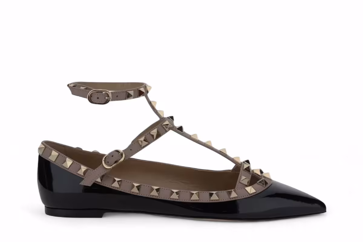 Valentino Garavani Women's Rockstud Ballet Flats Black, view 2