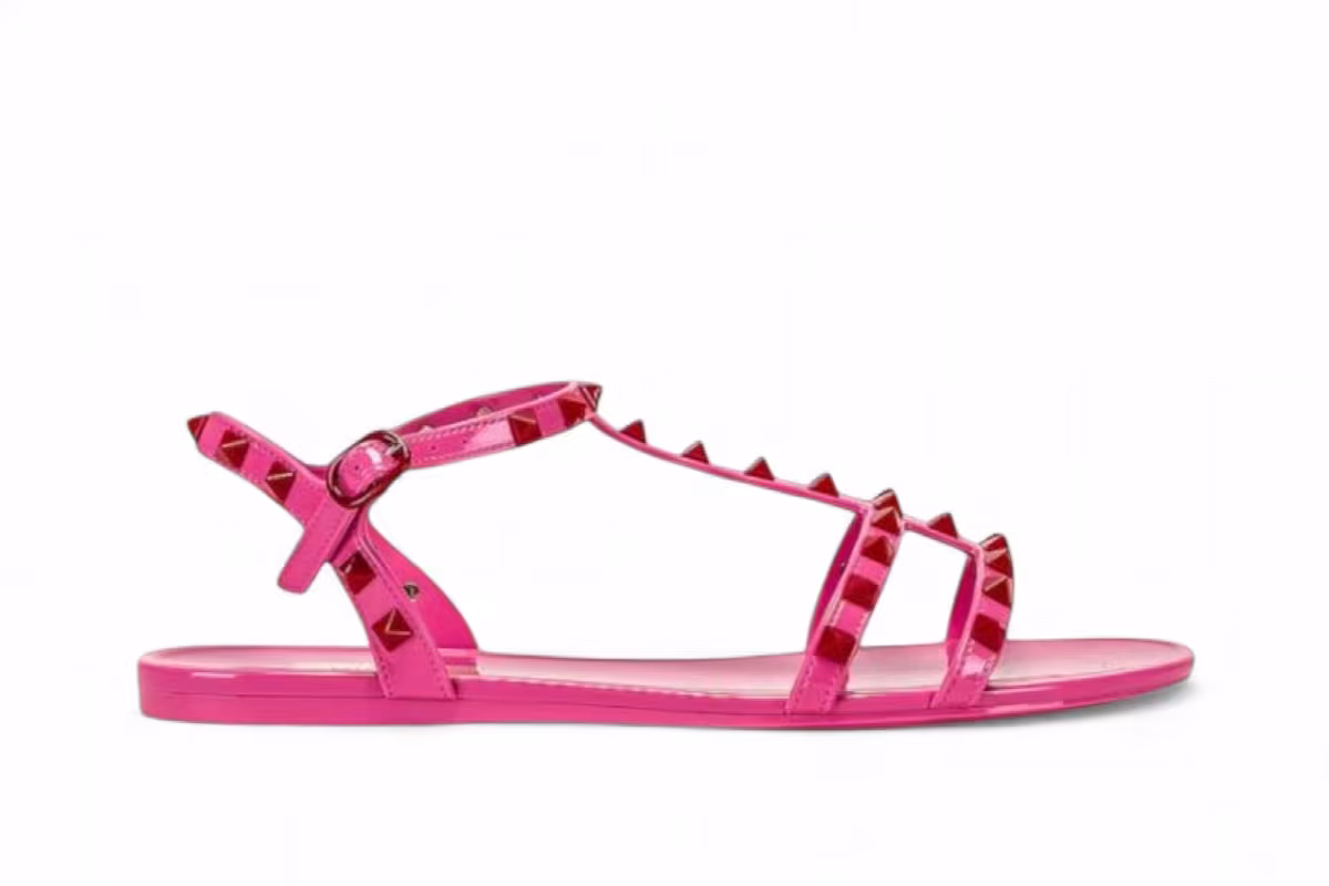 Valentino Garavani Women's Rockstud Ankle Strap Sandals Pink, view 2