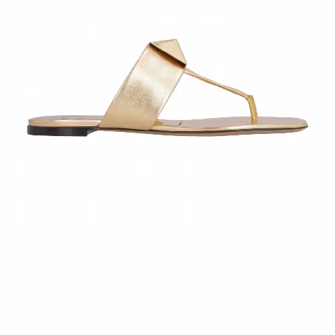 Valentino Garavani Wmns  Roman Stud Flat Sandals 'Gold'