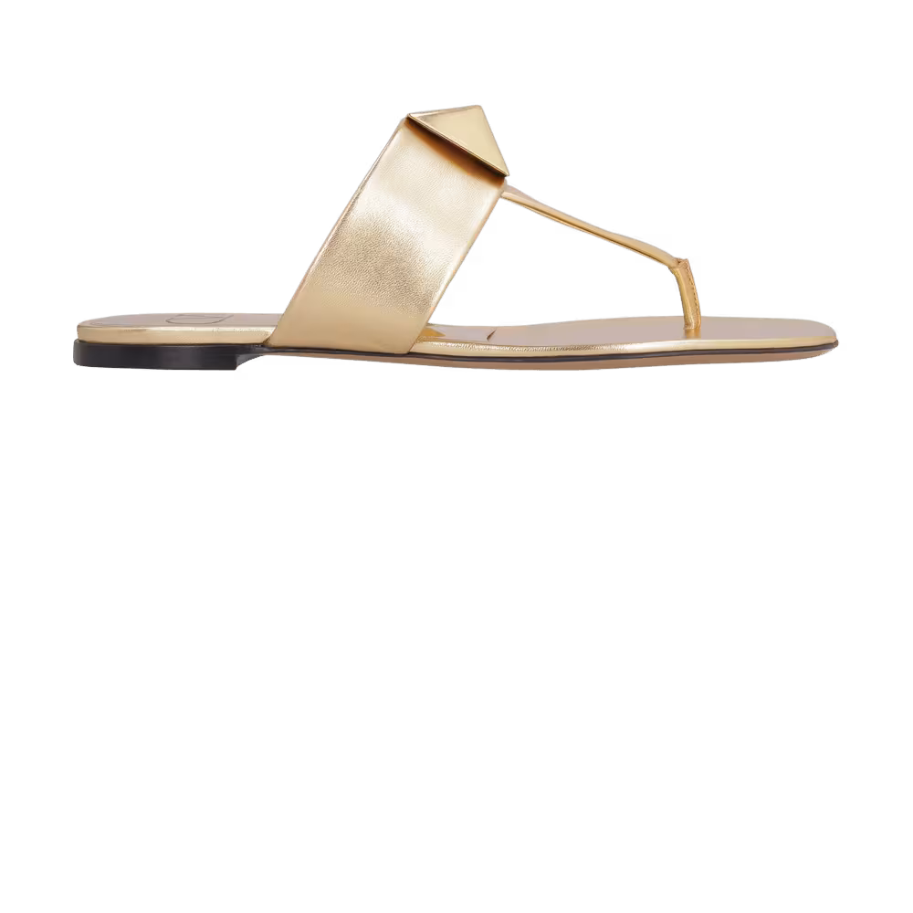 Valentino Garavani Women's Roman Stud Flat Sandals Gold