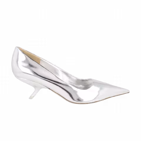 Ferragamo Wmns Eva Metallic Leather Pumps 'Light Grey'