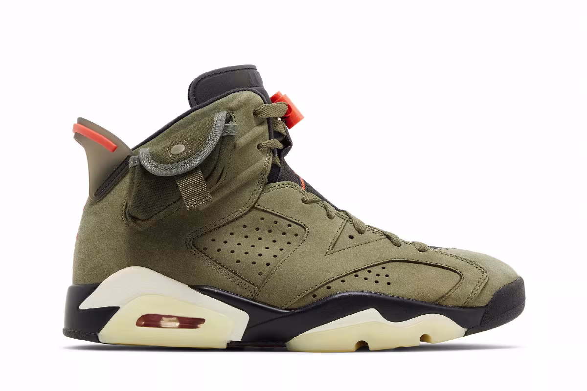 Travis Scott x Air Jordan 6 Olive, view 2