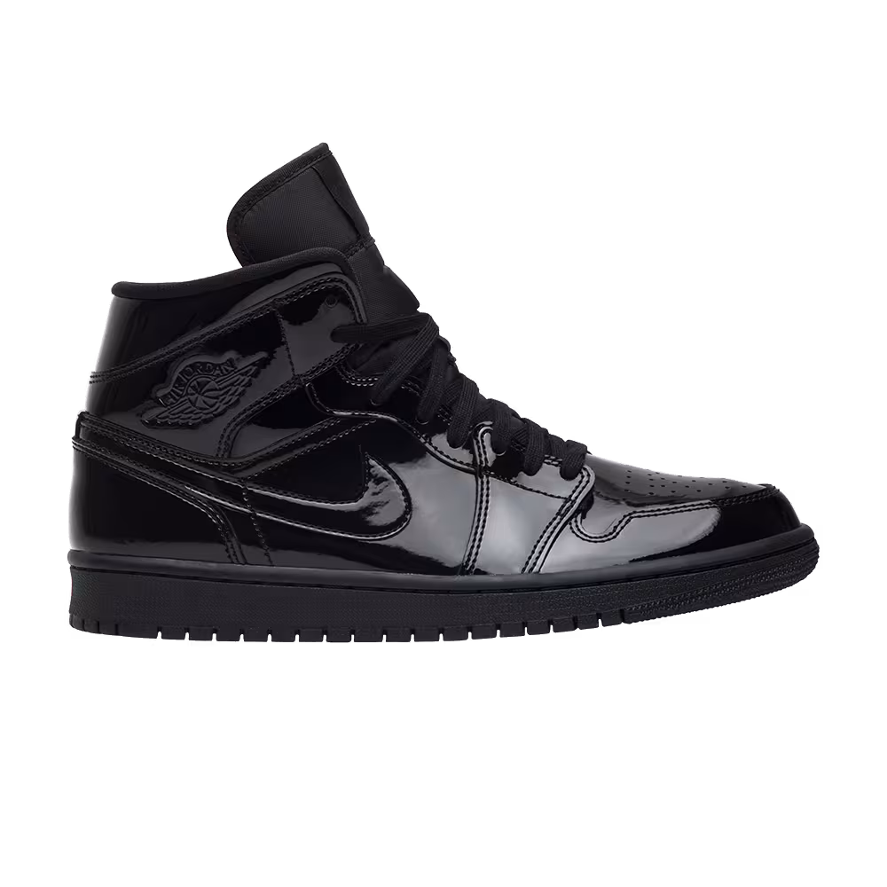 Women's Air Jordan 1 Mid Patent SE Triple Black