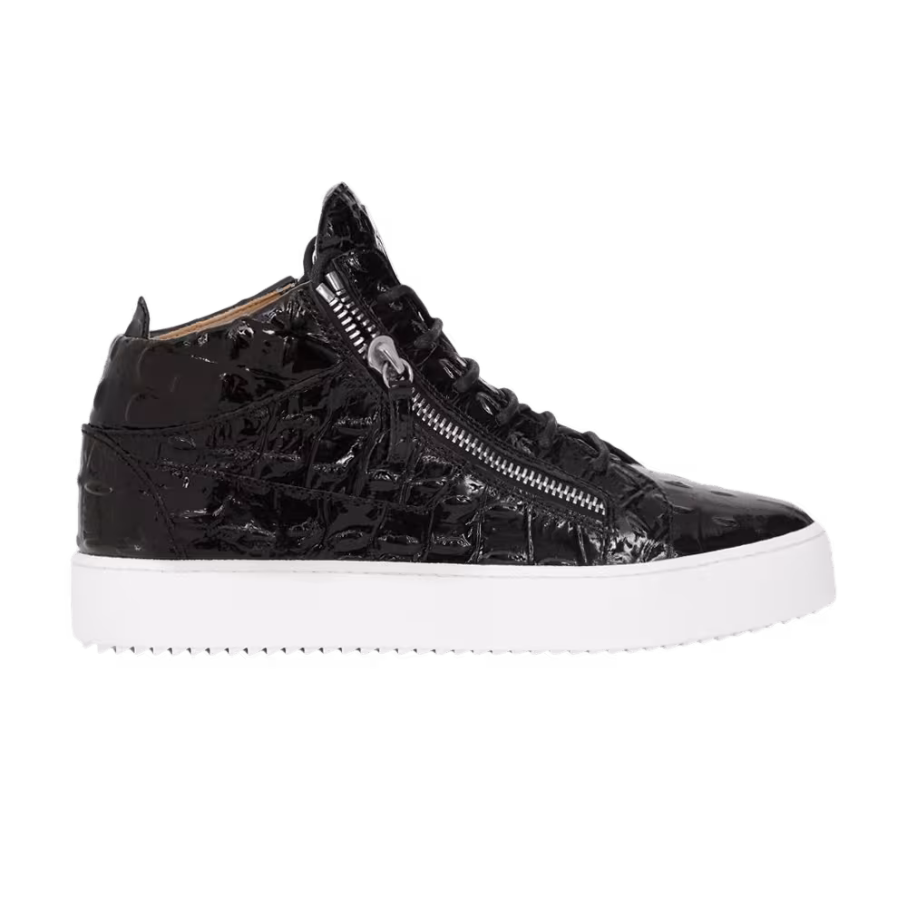 Giuseppe Zanotti Kriss Mid Crocodile Print - Black